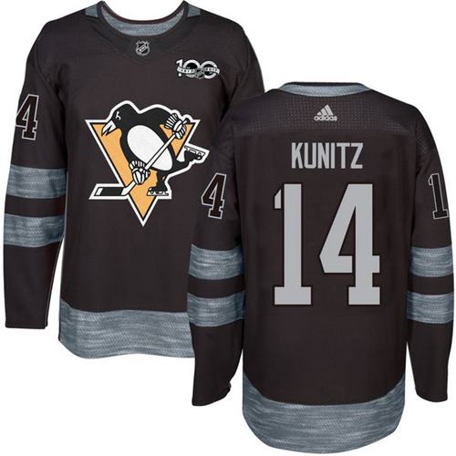 Adidas Penguins #14 Chris Kunitz Black 1917-100th Anniversary Stitched NHL Jersey - Click Image to Close